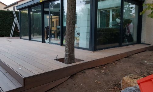 Terrasse bois composite Ouest Lyonnais